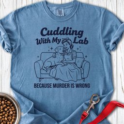 Cuddling With My Lab Premium Tee Gift For Dog Lover