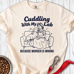 Cuddling With My Lab Premium Tee Gift For Dog Lover