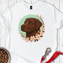 Chocolate Labrador Flower T Shirt Gift For Dog Lover
