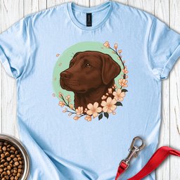 Chocolate Labrador Flower T Shirt Gift For Dog Lover