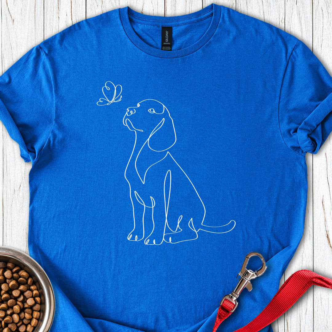 Cute Labrador Line Art T Shirt Gift For Dog Lover