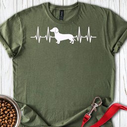 Dachshund Heartbeat T Shirt Gift For Dog Lover