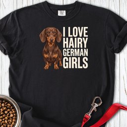 Dachshund Hairy German Girls Chocolate And Tan Premium Tee Gift For Dog Lover