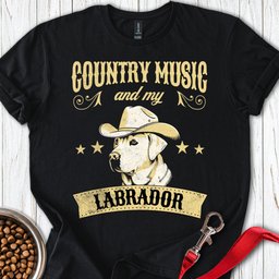 Country Music And My Labrador T Shirt Gift For Dog Lover