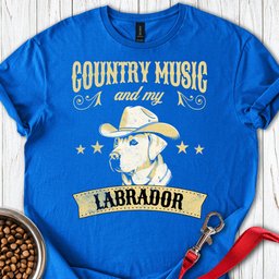 Country Music And My Labrador T Shirt Gift For Dog Lover