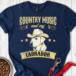 Country Music And My Labrador T Shirt Gift For Dog Lover