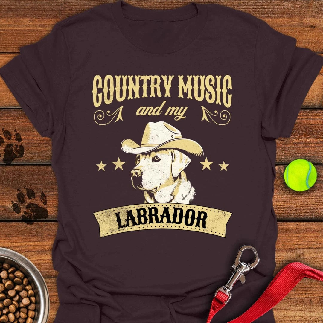 Country Music And My Labrador T Shirt Gift For Dog Lover