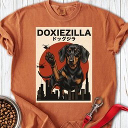 Dachshund Doxiezilla Black Premium Tee Gift For Dog Lover