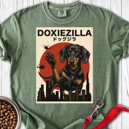 Dachshund Doxiezilla Black Premium Tee Gift For Dog Lover