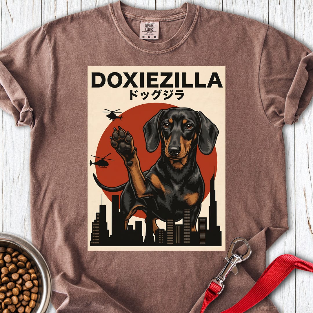 Dachshund Doxiezilla Black Premium Tee Gift For Dog Lover