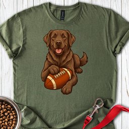 Chocolate Labrador Football T Shirt Gift For Dog Lover
