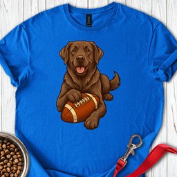 Chocolate Labrador Football T Shirt Gift For Dog Lover