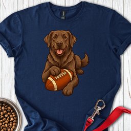 Chocolate Labrador Football T Shirt Gift For Dog Lover