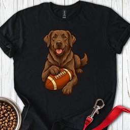 Chocolate Labrador Football T Shirt Gift For Dog Lover