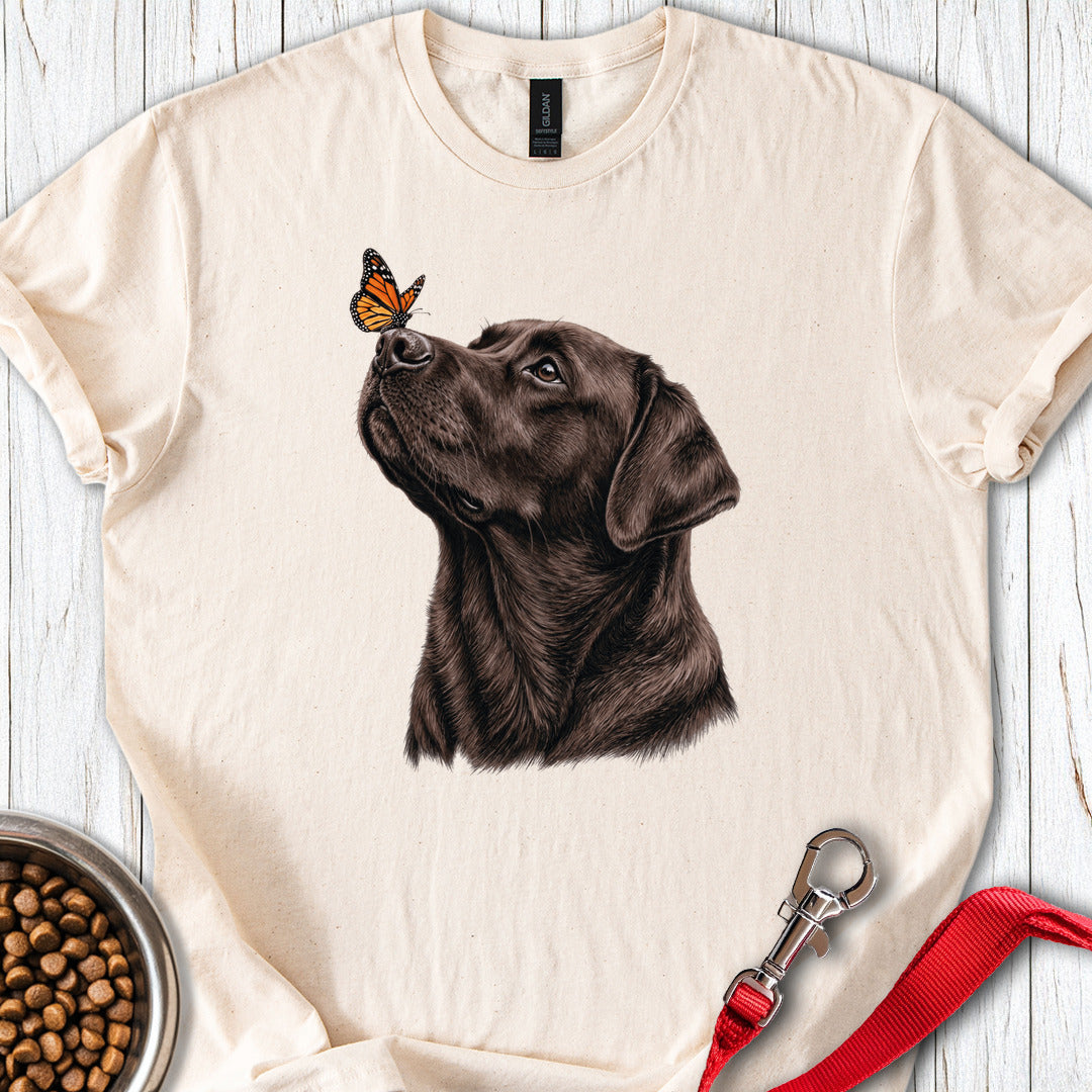 Chocolate Labrador Butterfly T Shirt Gift For Dog Lover