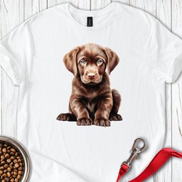 Cute Chocolate Labrador Puppy T Shirt Gift For Dog Lover