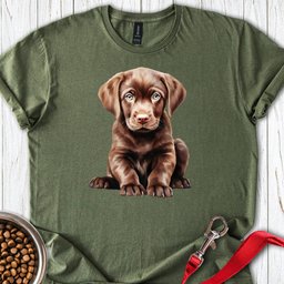 Cute Chocolate Labrador Puppy T Shirt Gift For Dog Lover