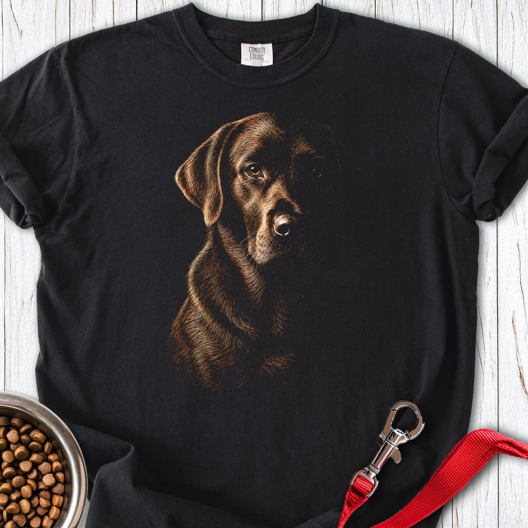 Chocolate Labrador Portrait Premium Tee Gift For Dog Lover