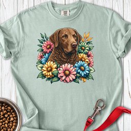 Chesapeake Bay Retriever Flower Wreath Premium Tee Gift For Dog Lover