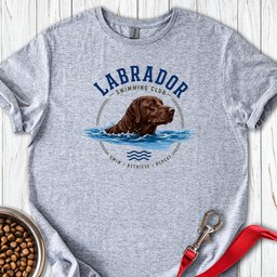 Chocolate Labrador Swimming T Shirt Gift For Dog Lover