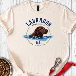 Chocolate Labrador Swimming T Shirt Gift For Dog Lover