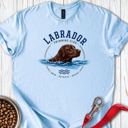 Chocolate Labrador Swimming T Shirt Gift For Dog Lover