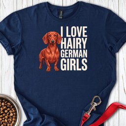 Dachshund Hairy German Girls Red T Shirt Gift For Dog Lover