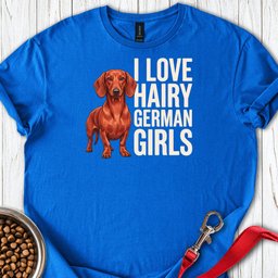Dachshund Hairy German Girls Red T Shirt Gift For Dog Lover