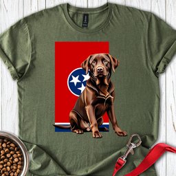 Chocolate Labrador Tennessee Flag T Shirt Gift For Dog Lover