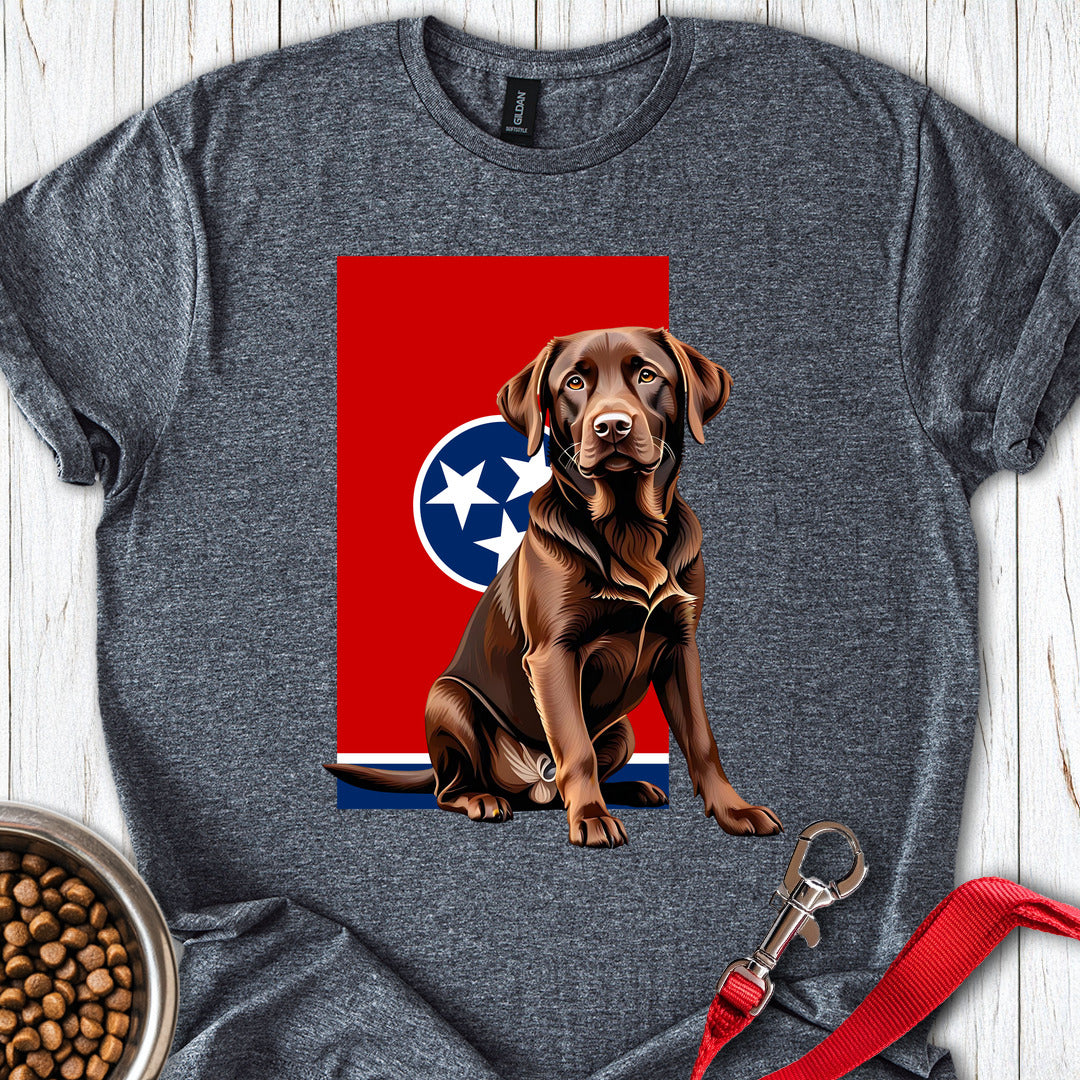 Chocolate Labrador Tennessee Flag T Shirt Gift For Dog Lover