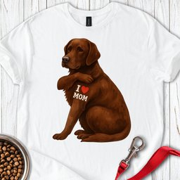 Chocolate Labrador I Love Mom T Shirt Gift For Mom