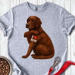 Chocolate Labrador I Love Mom T Shirt Gift For Mom