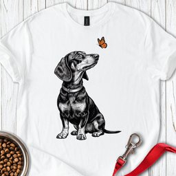 Dachshund Butterfly T Shirt Gift For Dog Lover