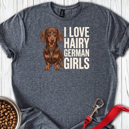 Dachshund Hairy German Girls Chocolate And Tan T Shirt Gift For Dog Lover