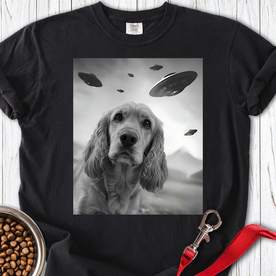 Cocker Spaniel Ufo Premium Tee Gift For Dog Lover