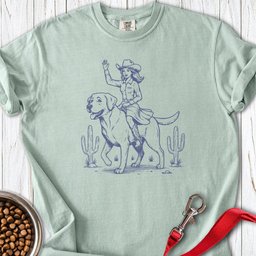 Cowgirl Labrador Premium Tee Gift For Dog Lover
