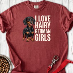 Dachshund Hairy German Girls Black And Tan Premium Tee Gift For Dog Lover