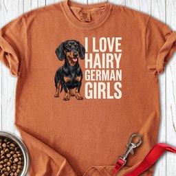 Dachshund Hairy German Girls Black And Tan Premium Tee Gift For Dog Lover