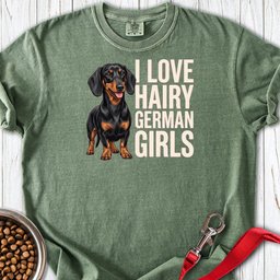 Dachshund Hairy German Girls Black And Tan Premium Tee Gift For Dog Lover