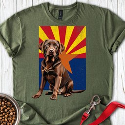 Chocolate Labrador Arizona Flag T Shirt Gift For Dog Lover
