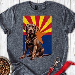 Chocolate Labrador Arizona Flag T Shirt Gift For Dog Lover