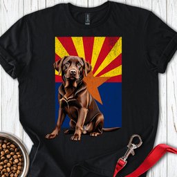 Chocolate Labrador Arizona Flag T Shirt Gift For Dog Lover