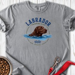 Chocolate Labrador Swimming Premium Tee Gift For Dog Lover