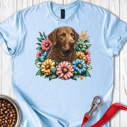 Chesapeake Bay Retriever Flower Wreath T Shirt Gift For Dog Lover