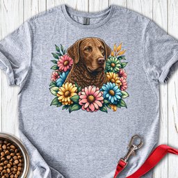 Chesapeake Bay Retriever Flower Wreath T Shirt Gift For Dog Lover