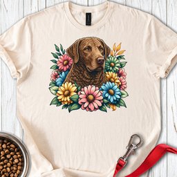 Chesapeake Bay Retriever Flower Wreath T Shirt Gift For Dog Lover