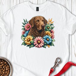 Chesapeake Bay Retriever Flower Wreath T Shirt Gift For Dog Lover