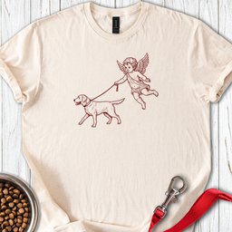 Cupido Walking Labrador T Shirt Gift For Dog Lover