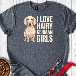 Dachshund Hairy German Girls Cream T Shirt Gift For Dog Lover