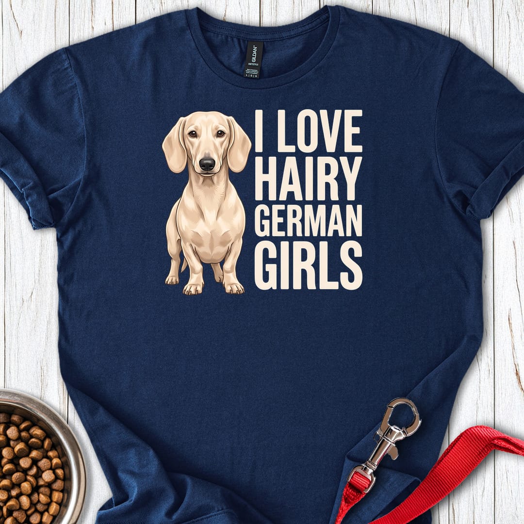 Dachshund Hairy German Girls Cream T Shirt Gift For Dog Lover